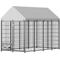 Show in main carousel: jansno Outdoor Metal Dog Pen with Roof Cover, Black slide 1 of 7