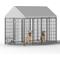 Show in main carousel: jansno Outdoor Metal Dog Pen with Roof Cover, Black slide 2 of 7