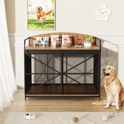 jansno Heavy Duty Farmhouse Wooden End Table Furniture Style Dog Crate