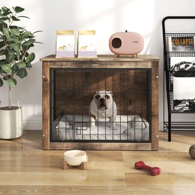 Show full view: jansno Double Door Wooden Indoor Furniture Style Dog Crate slide 4 of 5