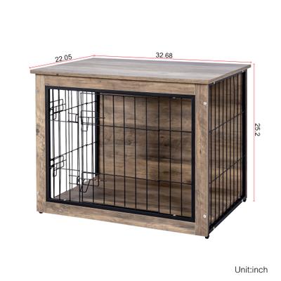 Show full view: jansno Double Door Wooden Indoor Furniture Style Dog Crate slide 3 of 5