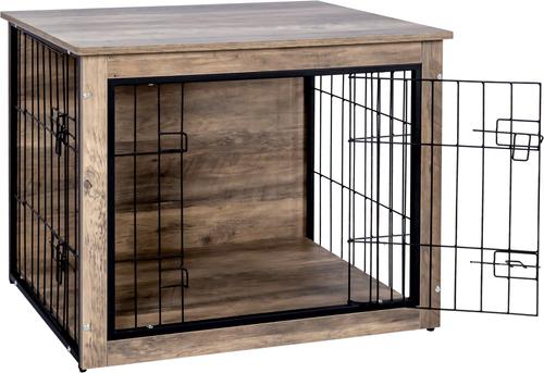 Show full view: jansno Double Door Wooden Indoor Furniture Style Dog Crate slide 2 of 5