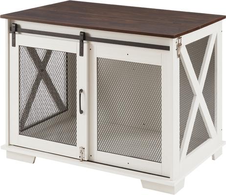 Show full view: jansno Farmhouse Wooden End Table Furniture Style Dog Crate slide 5 of 5