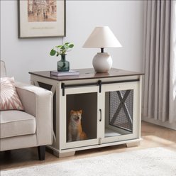 jansno Farmhouse Wooden End Table Furniture Style Dog Crate