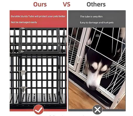 Show full view: jansno Heavy Duty Dog Crate with Lockable Wheels slide 6 of 6