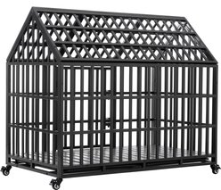 jansno Heavy Duty Dog Crate with Lockable Wheels