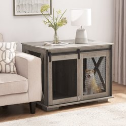 jansno Farmhouse Wooden End Table Dog Crate