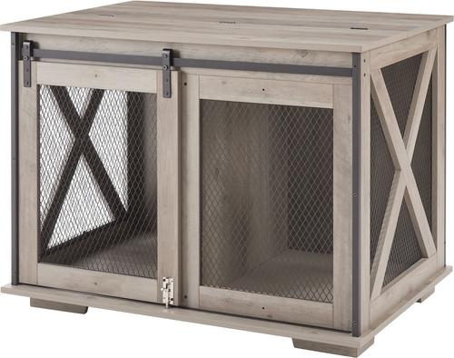 Show full view: jansno Farmhouse Wooden End Table Dog Crate slide 5 of 6