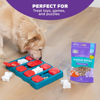 Show full view: Outward Hound by Nina Ottosson Puzzle Bitez Pumpkin Flavored Dog Treats, 7.5-oz bag slide 3 of 10