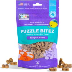 Outward Hound by Nina Ottosson Puzzle Bitez Pumpkin Flavored Dog Treats, 7.5-oz bag
