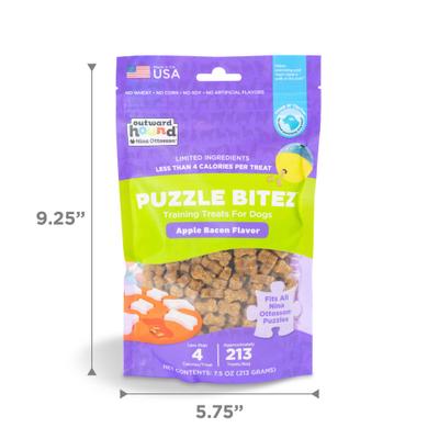 Show full view: Nina Ottosson by Outward Hound Apple Bacon Puzzle Bitez Training Dog Treats, 7.5-oz bag slide 7 of 10
