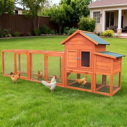 Yafylly Outdoor Wooden Chicken Coop with Perch, Natural, Natural, Large