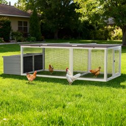 Yafylly Outdoor Wooden Chicken Coop with Nesting Box & Weatherproof Asphalt Roof, Large