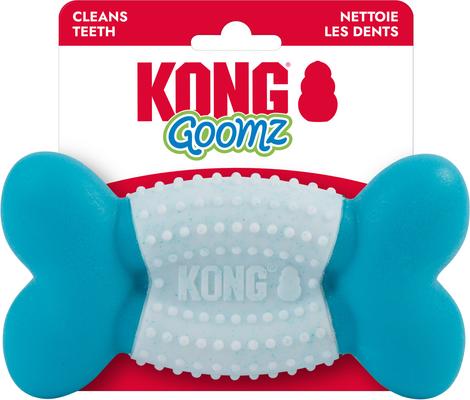Show full view: KONG Goomz Dental Bone Dog Toy, Teal, Medium/Large slide 3 of 5