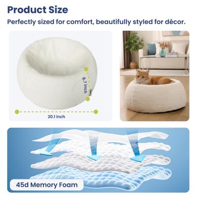 Show full view: PawsPik Perfect Comfort Orthopedic Faux Rabbit Fur Memory Foam Cat & Small Dog Bed slide 5 of 11