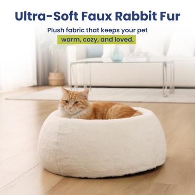 Show full view: PawsPik Perfect Comfort Orthopedic Faux Rabbit Fur Memory Foam Cat & Small Dog Bed slide 4 of 11