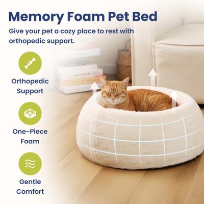 Show full view: PawsPik Perfect Comfort Orthopedic Faux Rabbit Fur Memory Foam Cat & Small Dog Bed slide 2 of 11