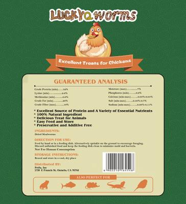 Show full view: LuckyQworms Dried Mealworms Chicken Bird & Fish Treats, 20-lb bag slide 2 of 4