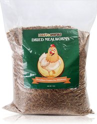 LuckyQworms Dried Mealworms Chicken Bird & Fish Treats, 10-lb bag