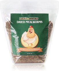 LuckyQworms Dried Mealworms Chicken Bird & Fish Treats, 5-lb bag