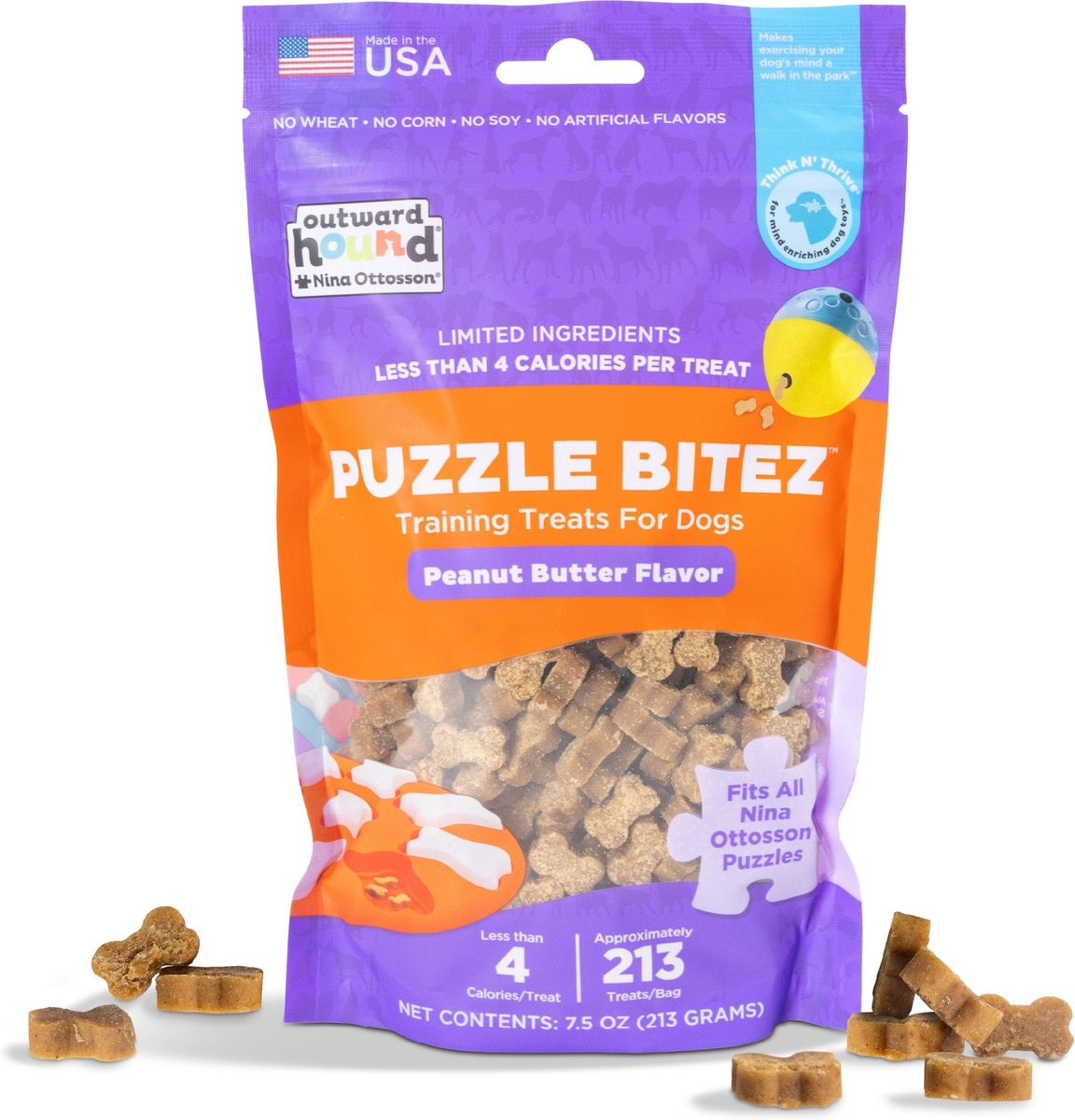 NINA OTTOSSON BY OUTWARD HOUND Peanut Butter Puzzle Bitez Training