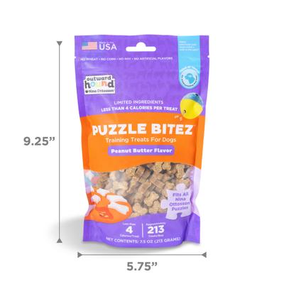 Show full view: Nina Ottosson by Outward Hound Peanut Butter Puzzle Bitez Training Dog Treats, 7.5-oz bag slide 7 of 11
