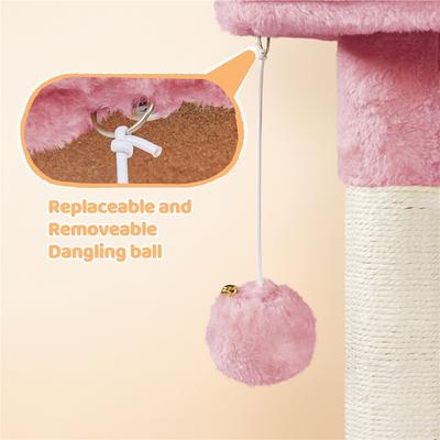 Show full view: Yaheetech 34.5-in Plush Cover Cat Tree, Pink slide 6 of 12