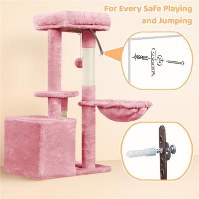 Show full view: Yaheetech 34.5-in Plush Cover Cat Tree, Pink slide 7 of 12