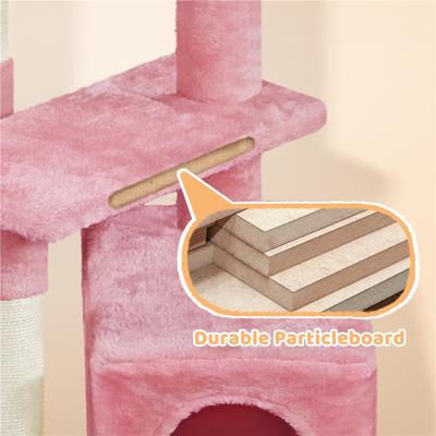 Show full view: Yaheetech 34.5-in Plush Cover Cat Tree, Pink slide 5 of 12