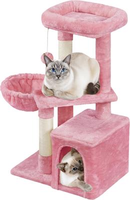 Show full view: Yaheetech 34.5-in Plush Cover Cat Tree, Pink slide 2 of 12