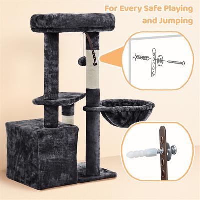 Show full view: Yaheetech 34.5-in Plush Cover Cat Tree, Black slide 8 of 13