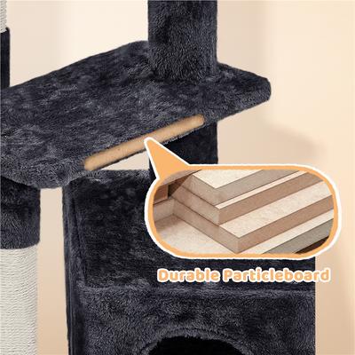 Show full view: Yaheetech 34.5-in Plush Cover Cat Tree, Black slide 7 of 13