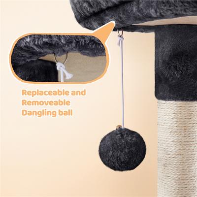 Show full view: Yaheetech 34.5-in Plush Cover Cat Tree, Black slide 6 of 13