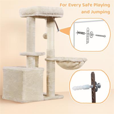 Show full view: Yaheetech 34.5-in Plush Cover Cat Tree, Beige slide 7 of 12