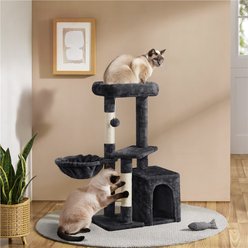Yaheetech 34.5-in Plush Cover Cat Tree, Black