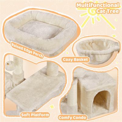 Show full view: Yaheetech 34.5-in Plush Cover Cat Tree, Beige slide 4 of 12