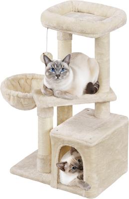 Show full view: Yaheetech 34.5-in Plush Cover Cat Tree, Beige slide 2 of 12