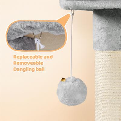 Show full view: Yaheetech 34.5-in Plush Cover Cat Tree, Light Gray slide 5 of 12