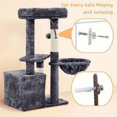 Show full view: Yaheetech 34.5-in Plush Cover Cat Tree, Dark Gray slide 6 of 12