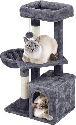 Show full view: Yaheetech 34.5-in Plush Cover Cat Tree, Dark Gray slide 2 of 12