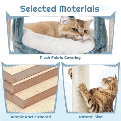 Show full view: Yaheetech Ocean-Themed Multi-Level Cat Tree, 45.5-in slide 6 of 8