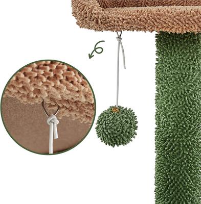 Show full view: Yaheetech 54.5-in Cactus Cat Tree, Medium, Green & Brown slide 6 of 10