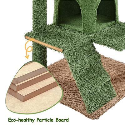 Show full view: Yaheetech 54.5-in Cactus Cat Tree, Medium, Green & Brown slide 5 of 10