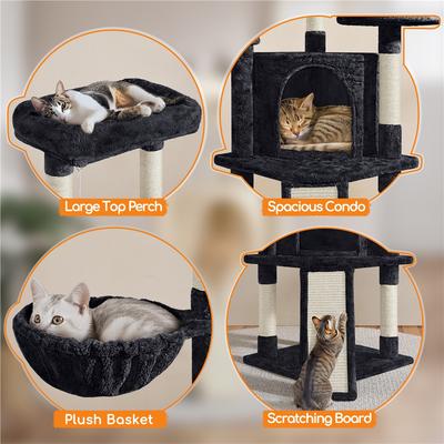 Show full view: Yaheetech Professional 42-in Cat Tree, Black slide 4 of 11