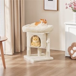 Yaheetech 2-Level 23.5-in Plush Cat Tree & Condo, Beige