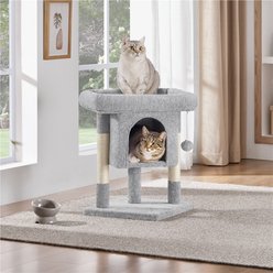 Yaheetech 23.5-in 2-Level Cat Tree Condo, Light Gray