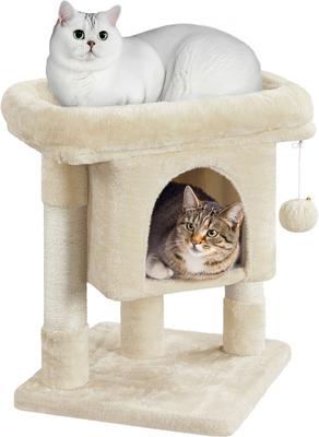 Show full view: Yaheetech 2-Level 23.5-in Plush Cat Tree & Condo, Beige slide 2 of 10