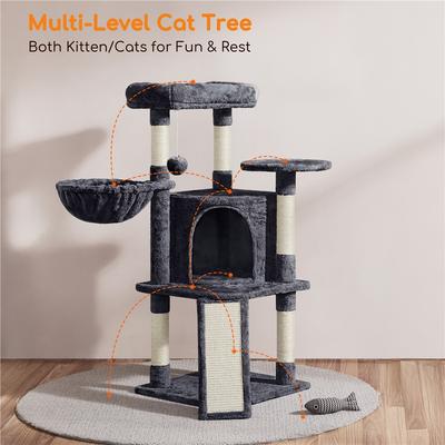 Show full view: Yaheetech Professional 42-in Cat Tree, Dark Gray slide 7 of 12
