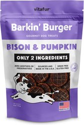 Vitafur Barkin Burger Bison & Pumpkin Dog Treat, 4-oz bag