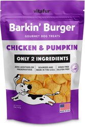 Vitafur Barkin Burger Chicken & Pumpkin Dog Treat, 4-oz bag